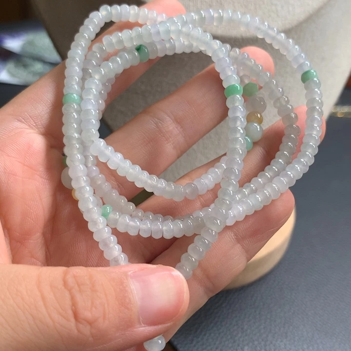 未镶嵌手链翡翠卡4➕算盘珠项链