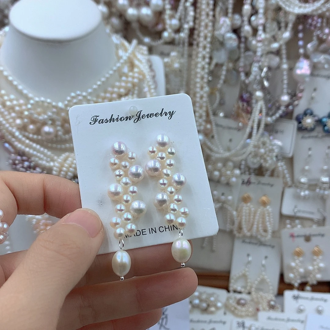 淡水珍珠项链耳饰银S925镶嵌