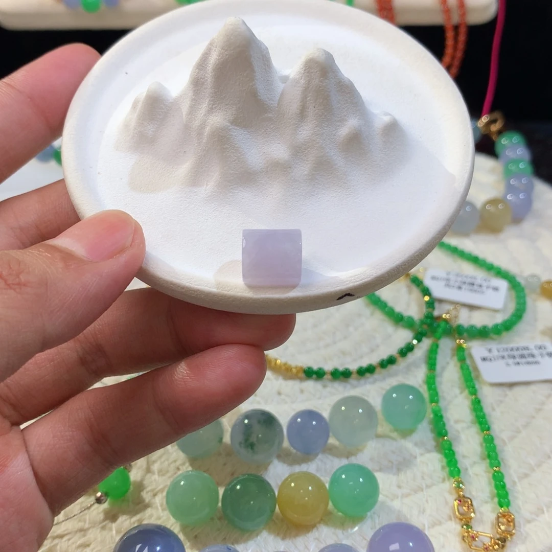 翡翠散珠10mm紫桶珠珠