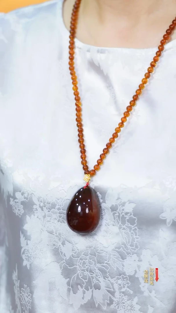 【熊总夫妇】缅珀紫蜜水滴套链吊坠