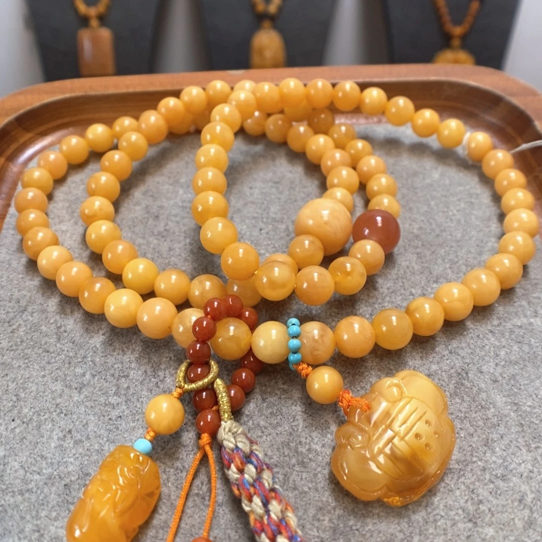 未镶嵌蜜蜡手串蜜蜡