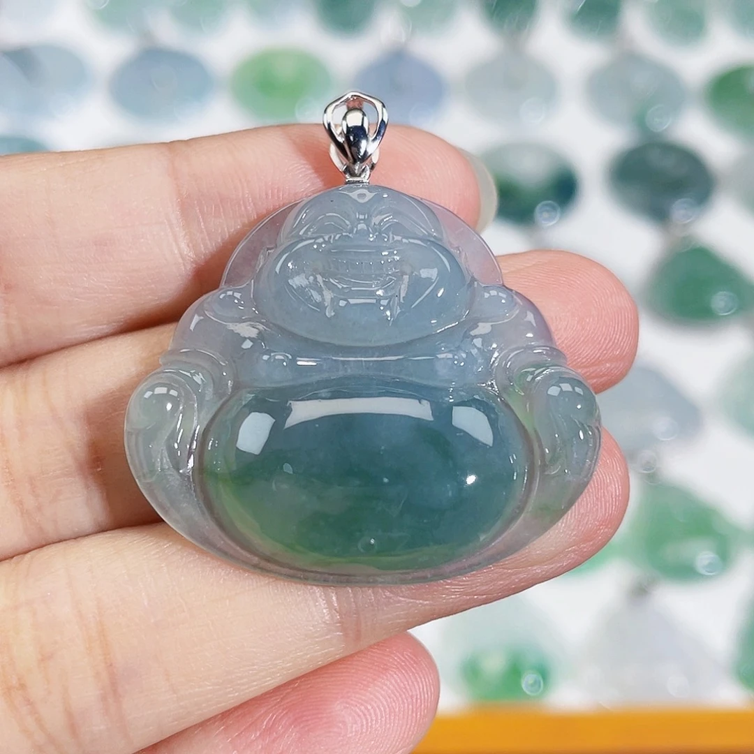 颈饰18K金镶嵌翡翠吊坠