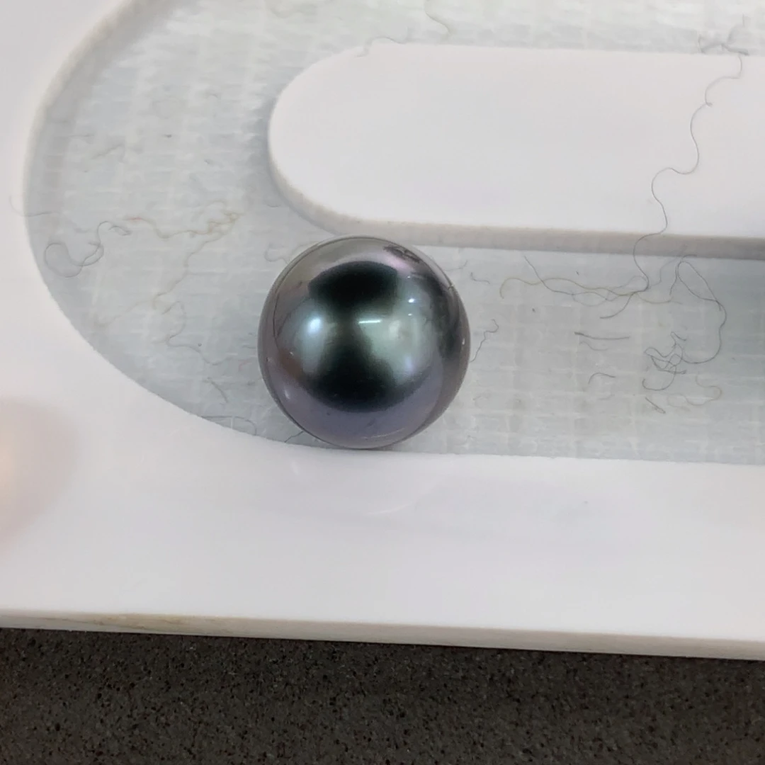 定制海水珍珠未镶嵌裸珠大溪地蓝莓色10.5mm