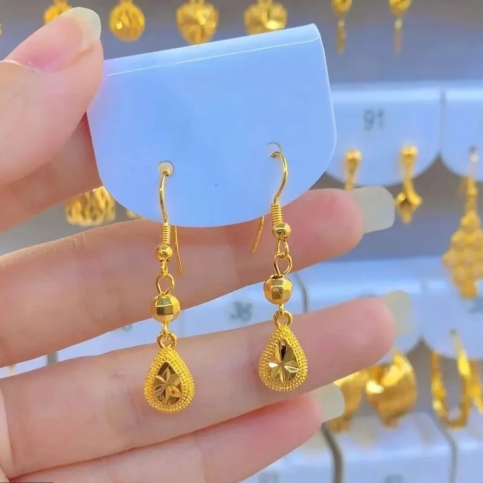 铜合金耳饰 水滴流苏耳环耳坠百搭灵动耳钩款0285