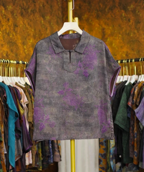 【落樱】新中式国风复古气质上衣短袖小衫女239