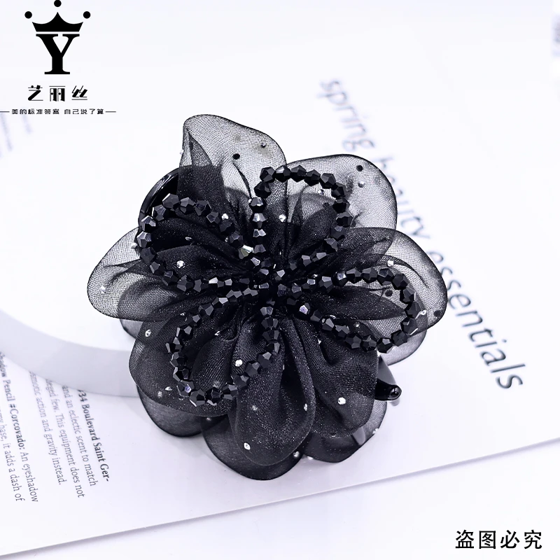 艺丽丝 巴黎王妃 [黑森林] 秋冬路易斯气质黑色丸子夹8cmYL640