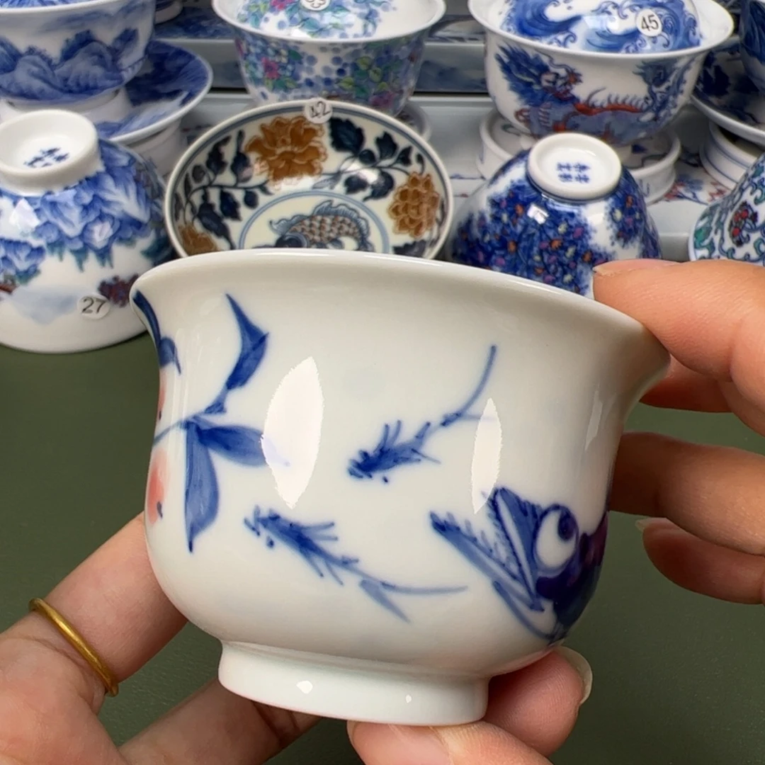 陶瓷景德镇纯手工纯手绘茶具木木38