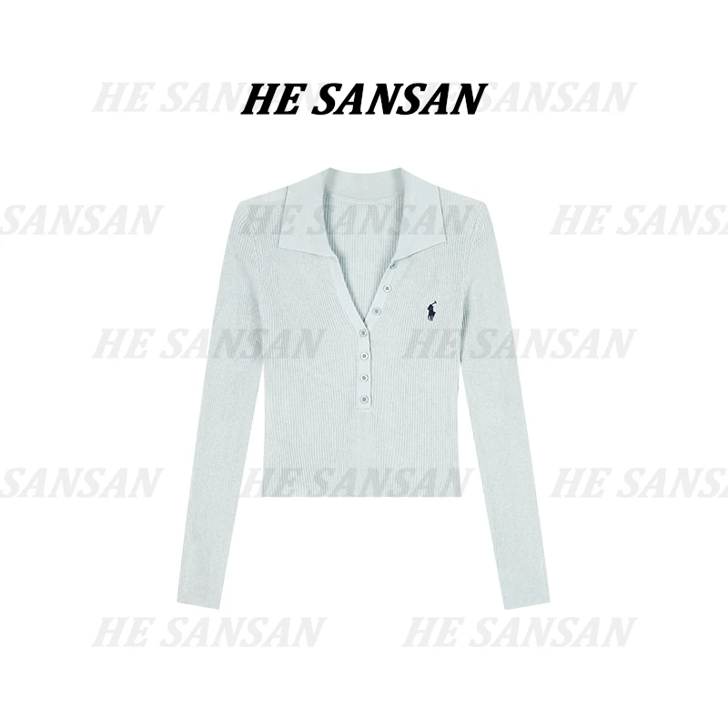 【SANSAN】早春轻奢翻领休闲百搭长袖极简上衣DY-4352