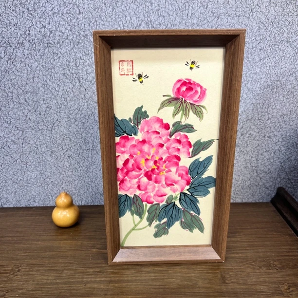 手写手绘摆台-16*29-牡丹花