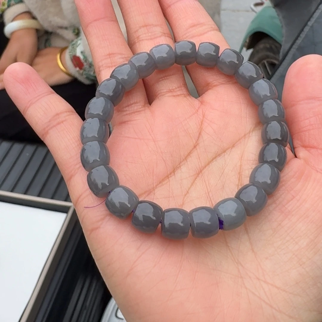 和田玉颈饰未镶嵌卡9烟紫直切多样性拍一发一