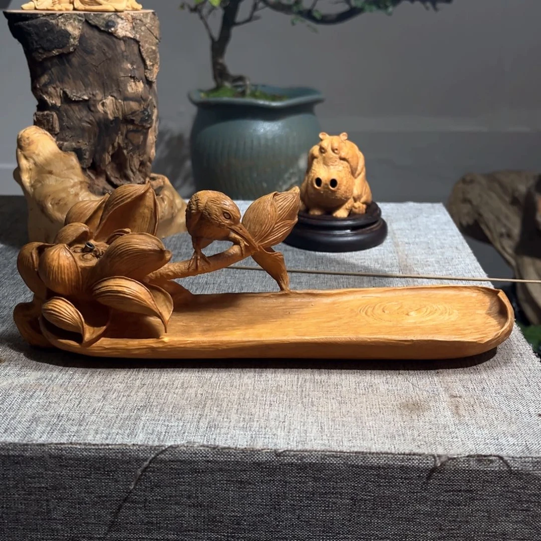 黄杨木心*糸木雕工艺品摆件