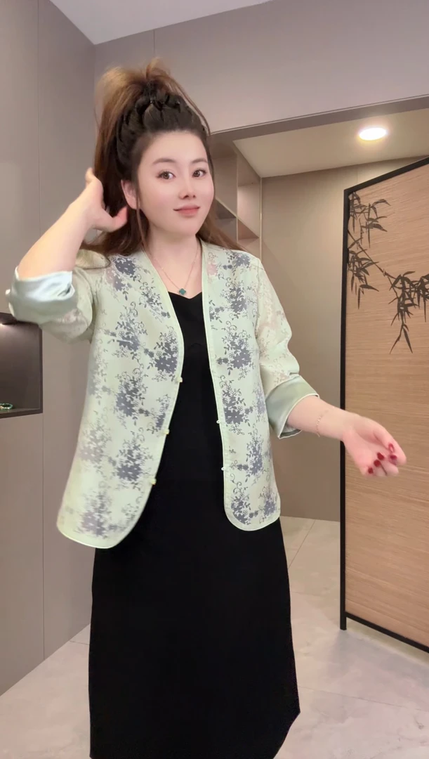 中国风新中式时尚套装气质显瘦洋气短款套装时尚休闲短外套