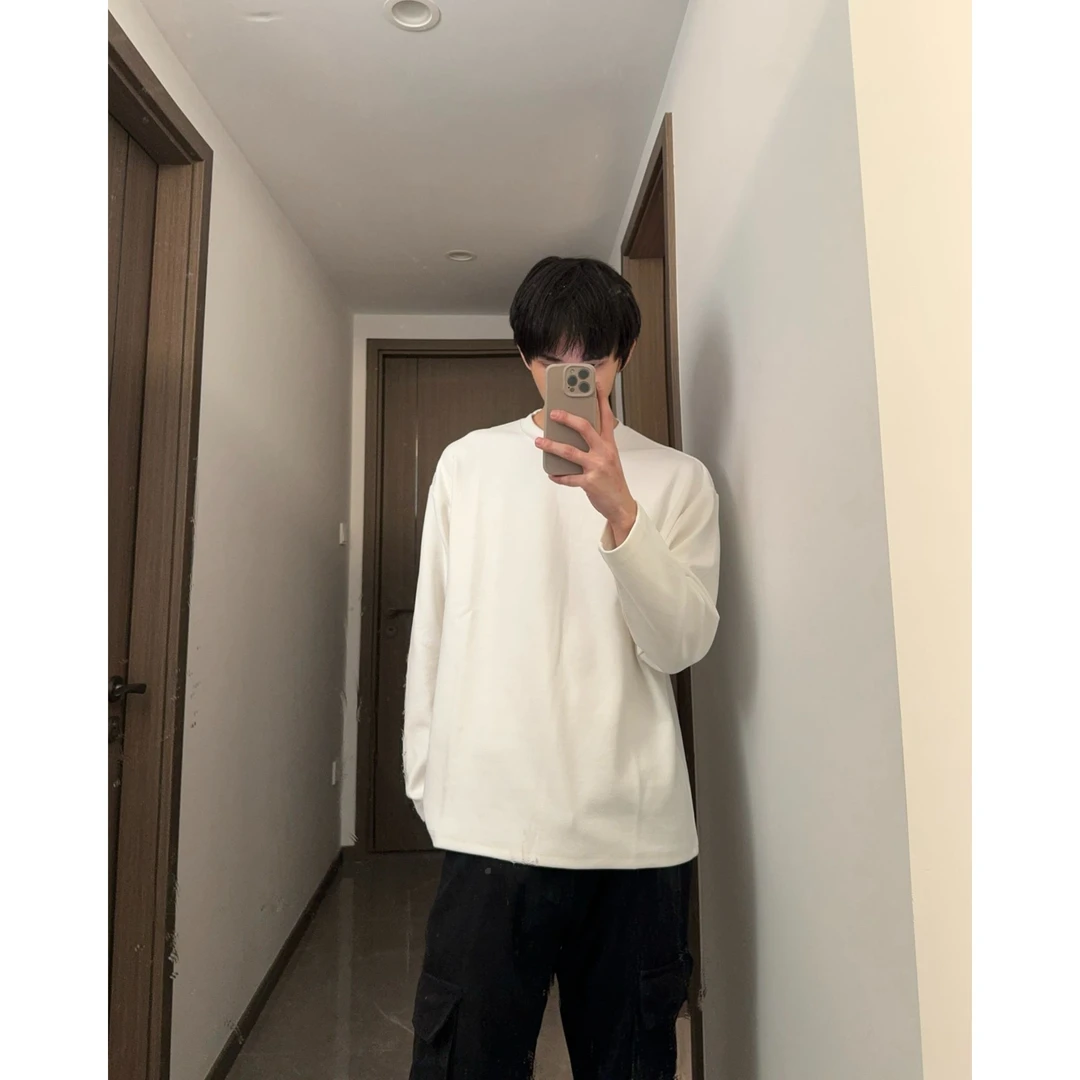 【嘉与】春秋款300G简单高级时尚长袖打底T恤