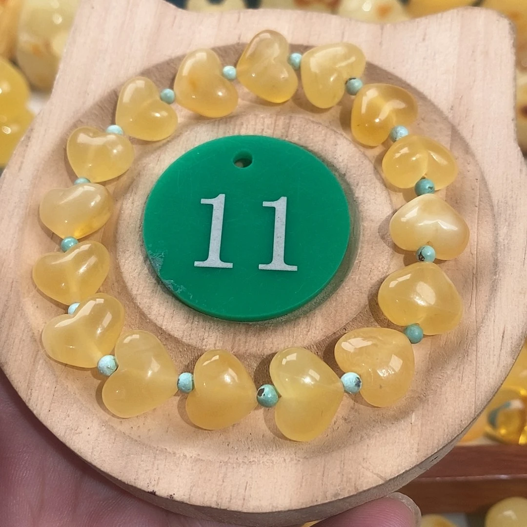 琥珀未镶嵌耳饰裸石