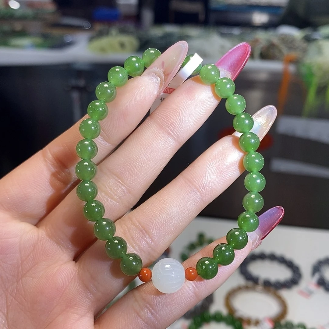 和田玉碧玉6mm未镶嵌