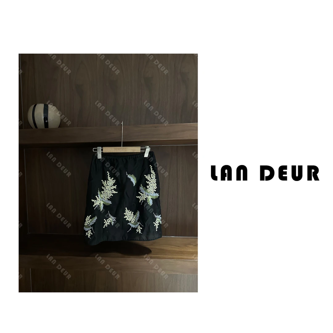 JIUJIU【夏梦海棠】莱赛尔气质时尚夏季复古舒适印花中式短款半身裙