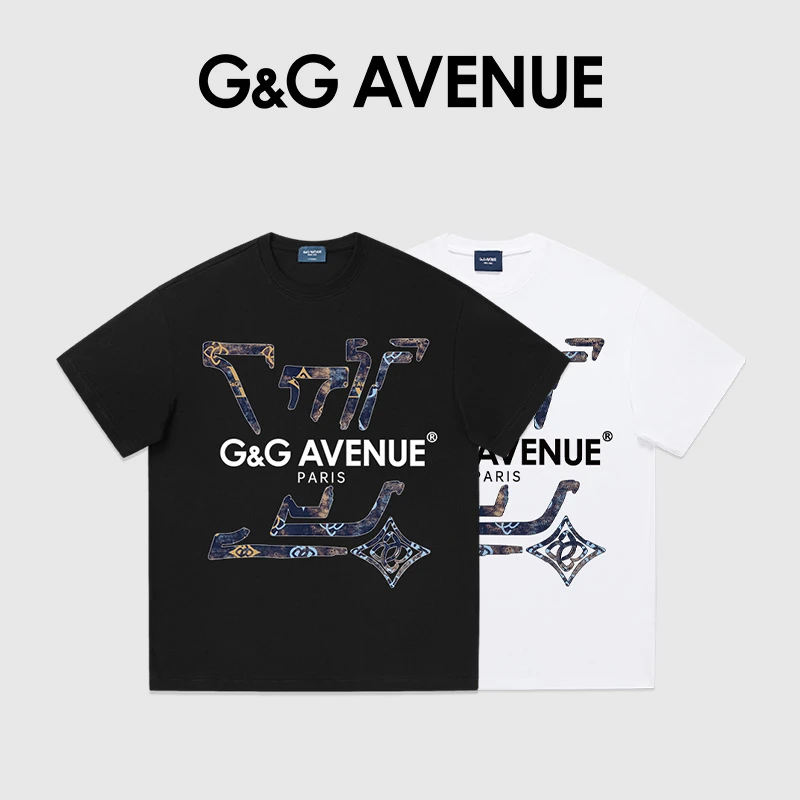 法国G&G AVENUE轻奢潮牌夏季新款印花短袖T恤男女同款-GT2511024