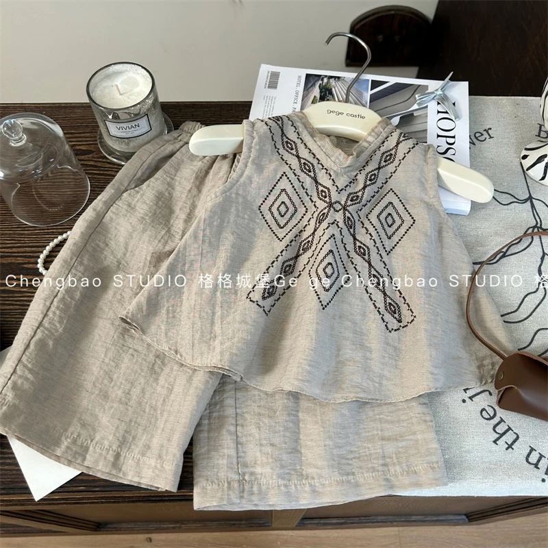 女童夏装套装2025新款韩版童装女宝宝夏季时髦两件套C443