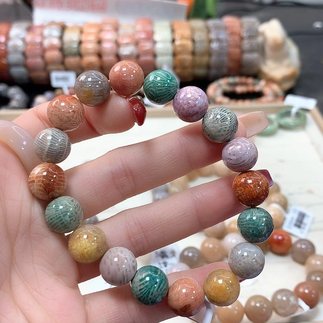 硅化珊瑚（珊瑚玉）手链未镶嵌安*133