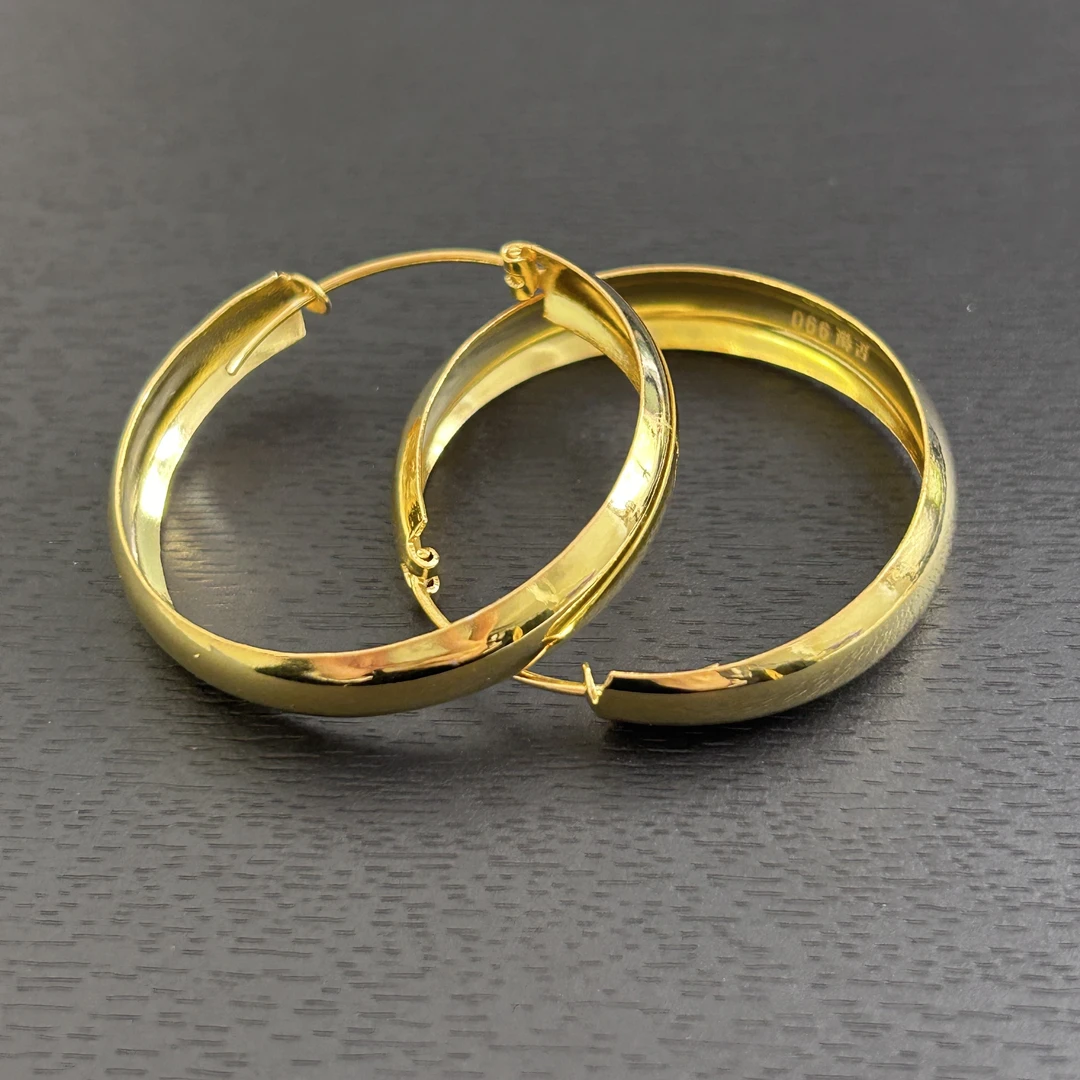 足银耳饰 【店长专享】足银光圈卡30MM耳圈YE878