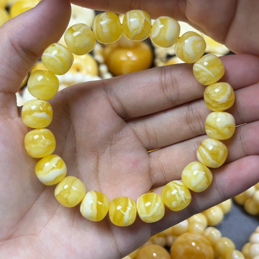 琥珀未镶嵌手串同料老邢手串11.1mm