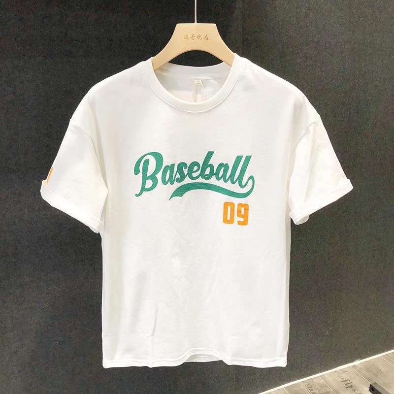 男装夏季新款短袖恤男士修身半袖体恤潮流圆领印花时尚休闲百搭