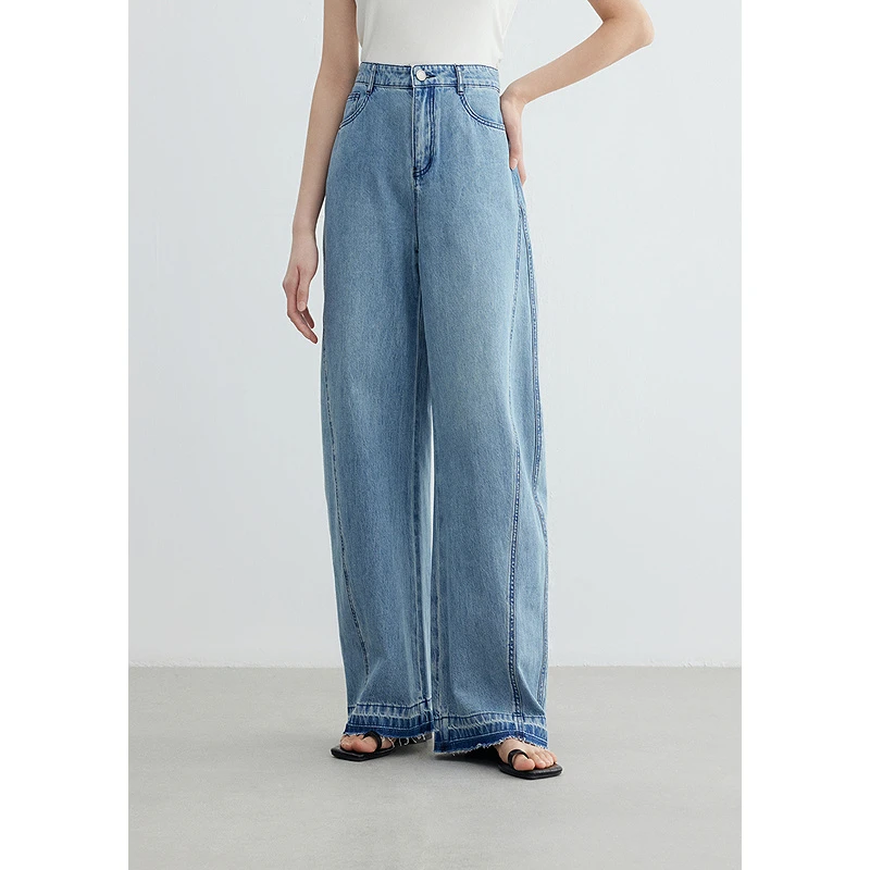 迪赛尼斯2025年夏季新款通勤百搭宽松香蕉裤气质水洗高腰牛仔裤女