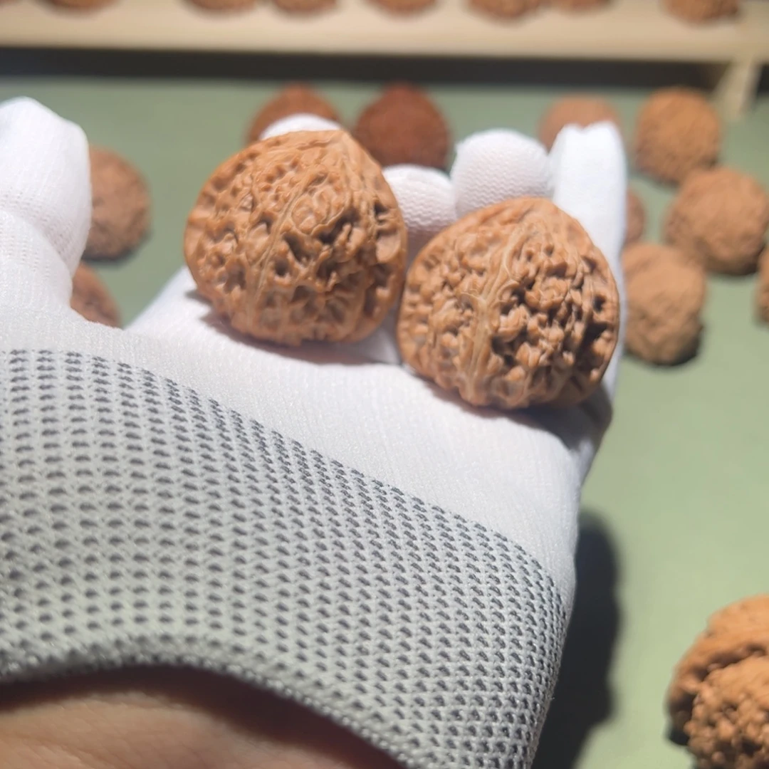 文玩核桃把件39白狮子三角白