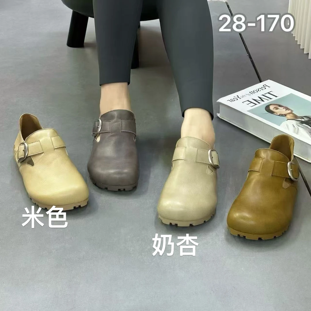 28-170 单鞋经典勃肯复古百搭舒适真皮女鞋