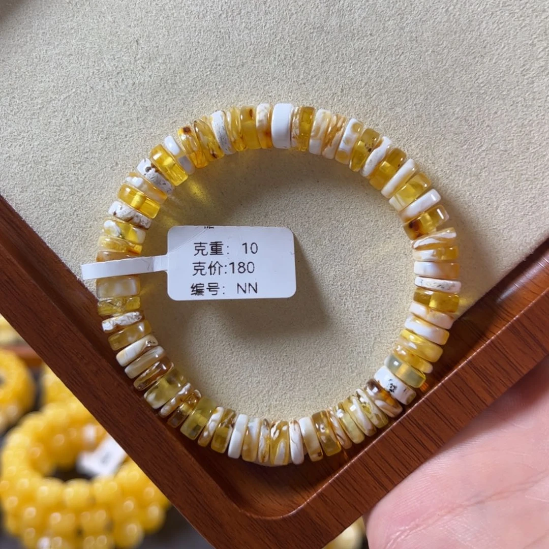 裸石蜜蜡未镶嵌8.6mm金白精工隔片nn
