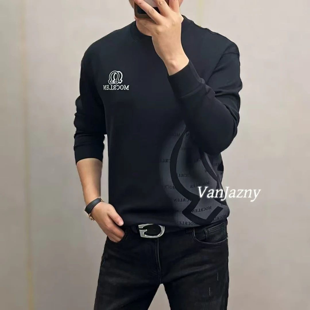 【VanJazny】新款高端男士时尚休闲圆领几何图形圆领卫衣25851
