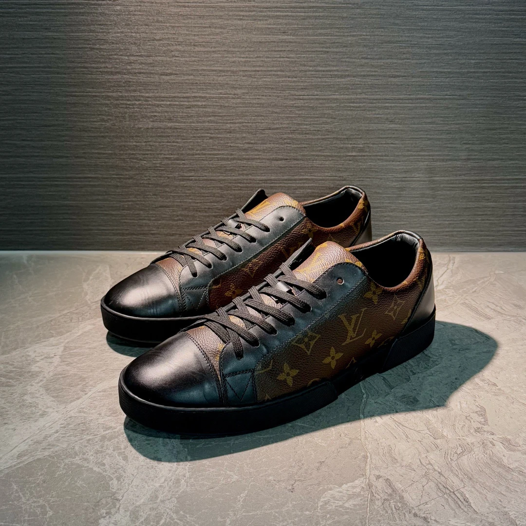 99新 LouisVuitton/路易威登 99新棕色老花半印商务板鞋 客户寄售