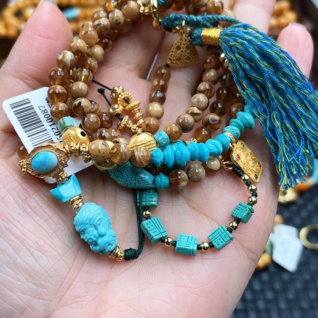 琥珀裸石未镶嵌项链