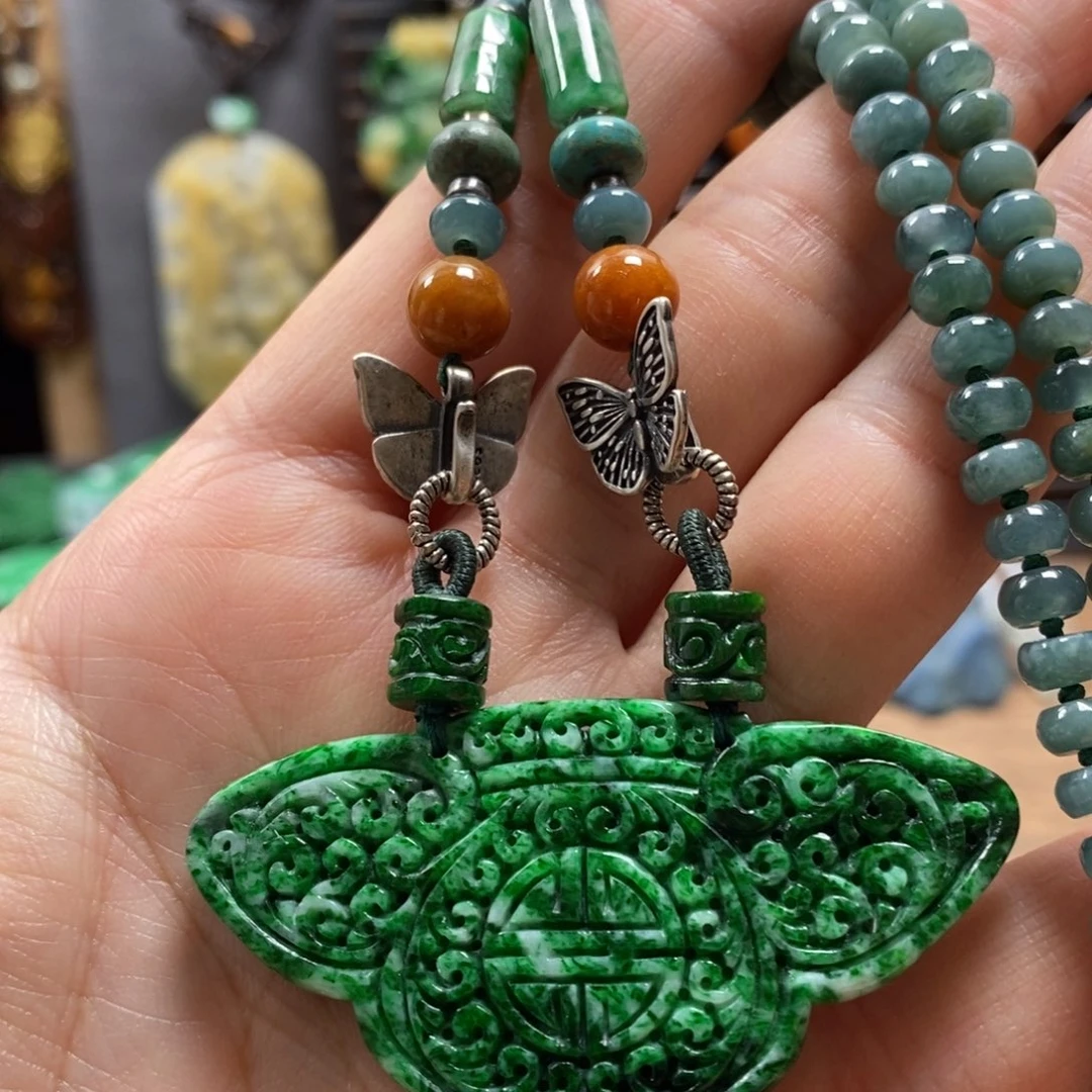 翡翠未镶嵌颈饰复古国风