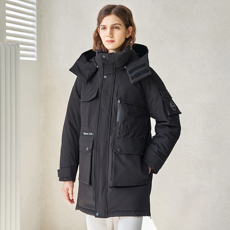 女连帽工装款羽绒服中长款多色可选TS211510