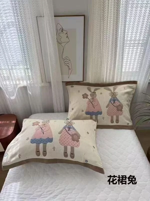 加厚纯棉纱布枕巾 防滑不跑偏 防头油防口水隔脏四季通用枕头盖巾