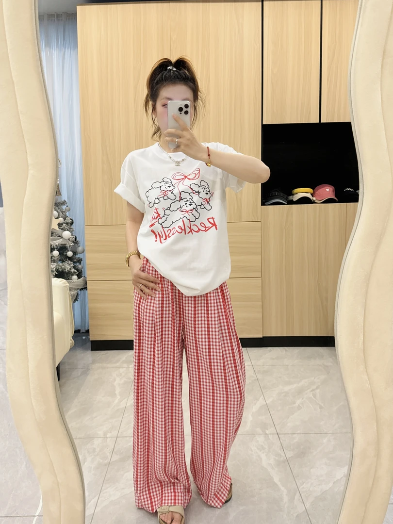 【打结小狗】十三行夏东大门ins百搭减龄宽松显瘦韩系印花短袖T恤