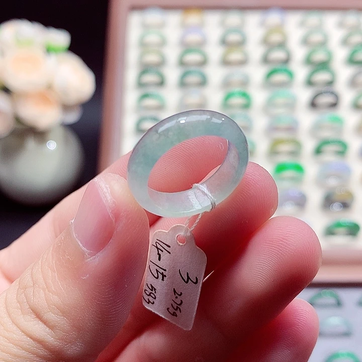 翡翠未镶嵌戒指14-15号