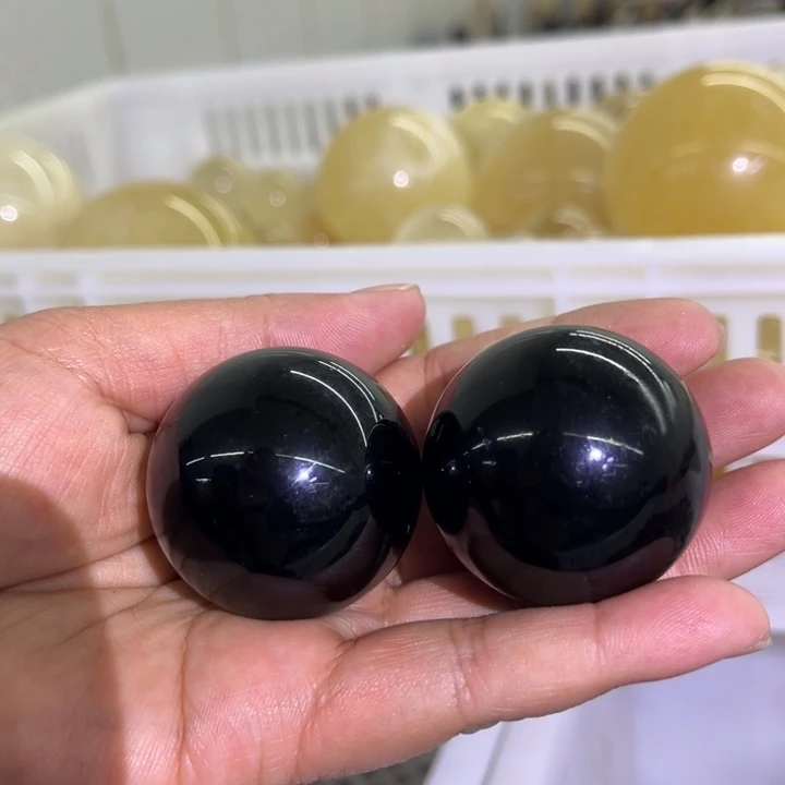 水晶未镶嵌珠宝半成品小黑球
