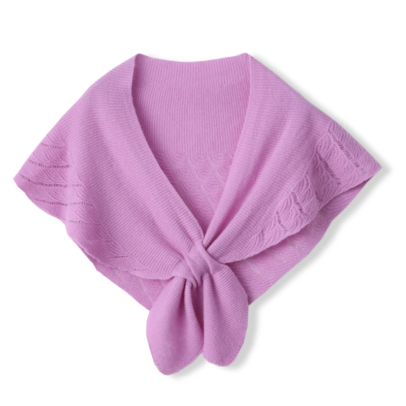 春秋新款披肩保暖短款针织薄款披肩纯羊毛鱼尾披肩