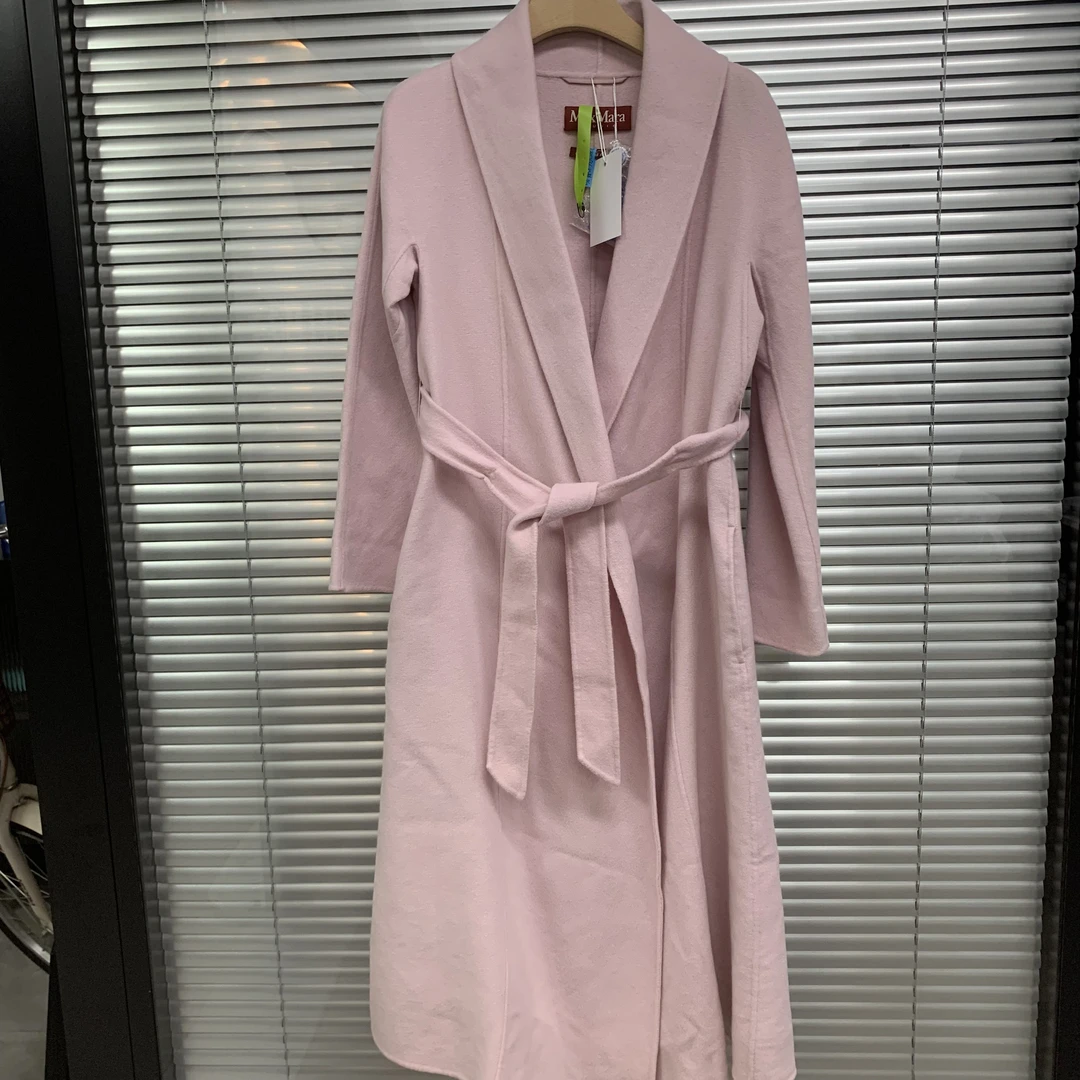 99新 MaxMara 淡粉色羊毛大衣/36码/C01161