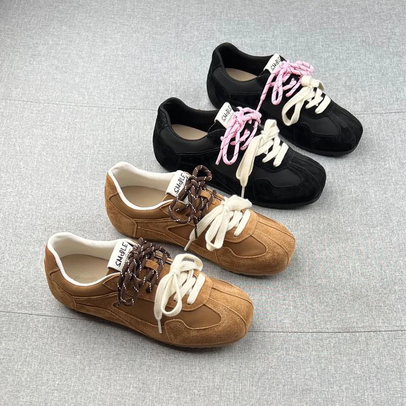 【JTG&SHOES 官方】质感系带平跟德训鞋休闲鞋女2025年春款软面防