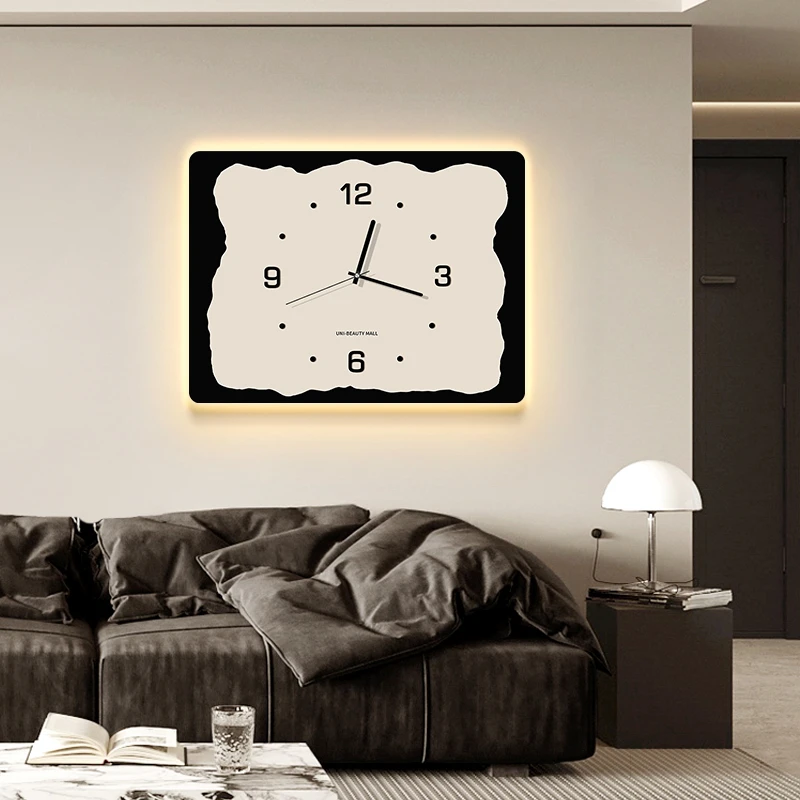 2025新款客厅装饰钟表挂墙静音创意现代简约时钟免打孔挂表装饰画