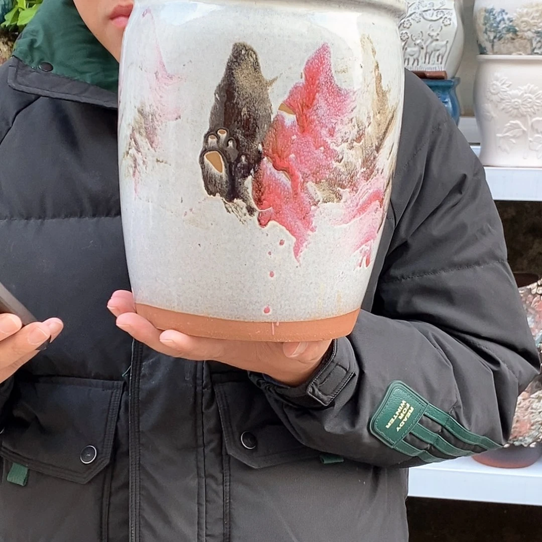 花盆紫砂口20高25瑕疵