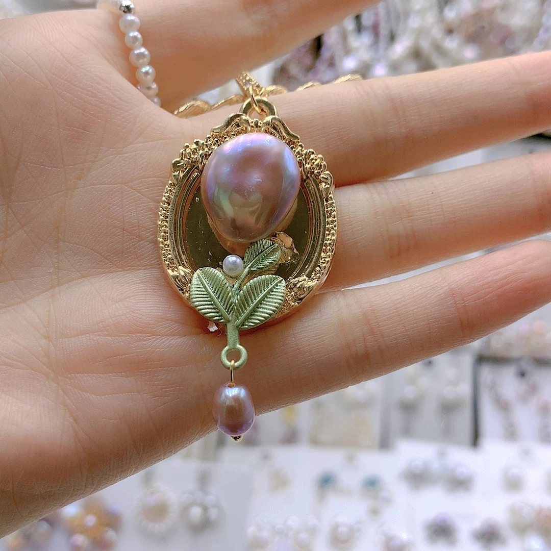 颈饰银S925镶嵌淡水珍珠俞*?