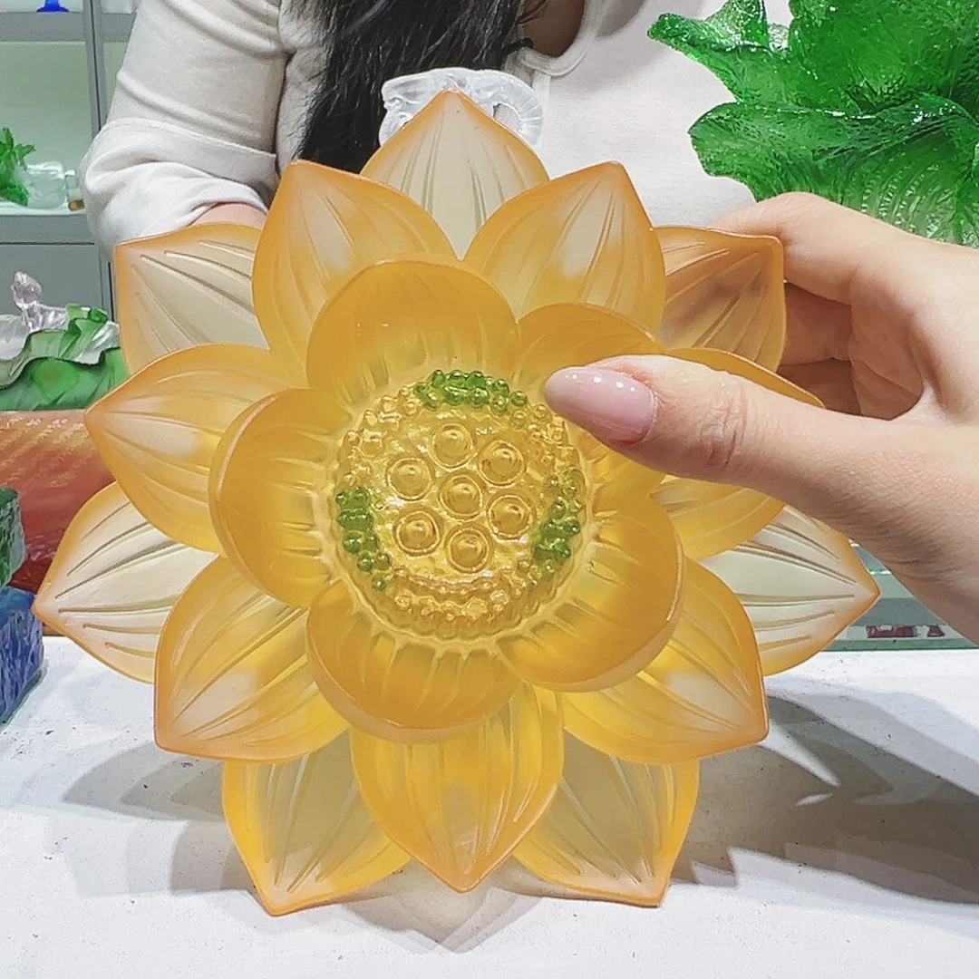 【闪购商品】手工艺品琉璃莲花 18cm