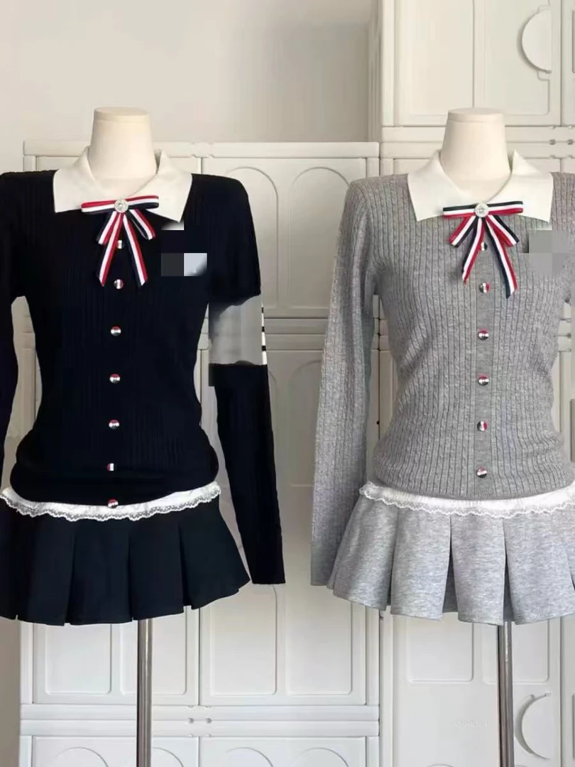 【韩系学院】套装秋冬减龄辣妹针织开衫长袖毛衣高腰半身裙两件套