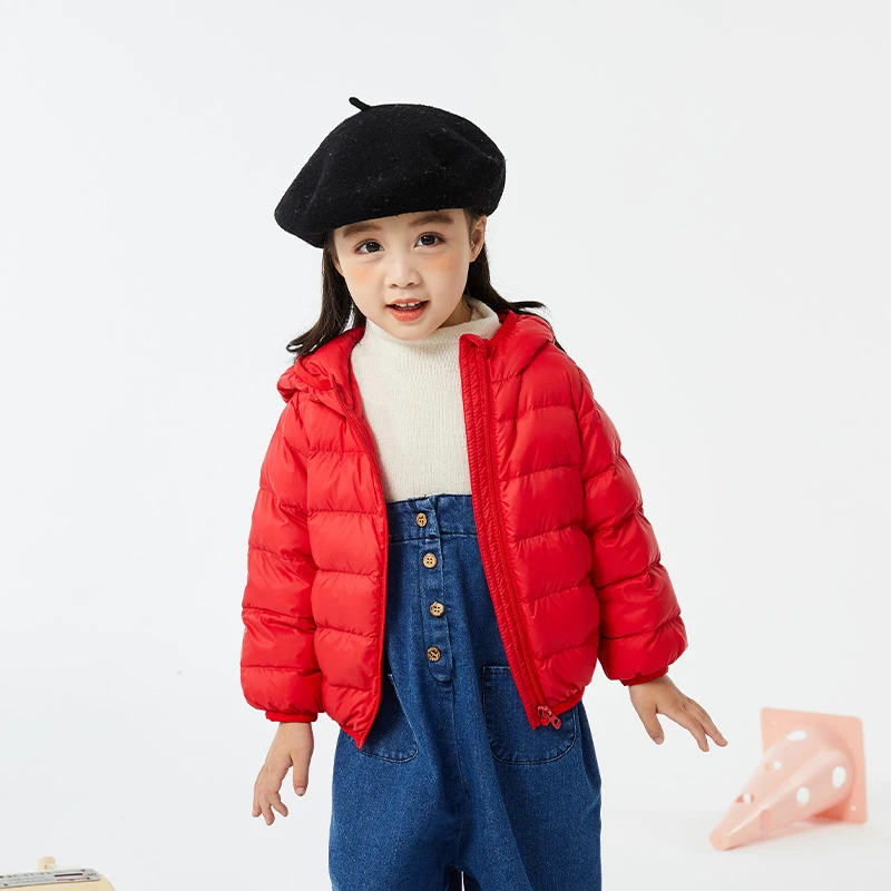 儿童新款连帽羽绒服14183327轻薄羽绒服经典秋冬保暖轻羽绒