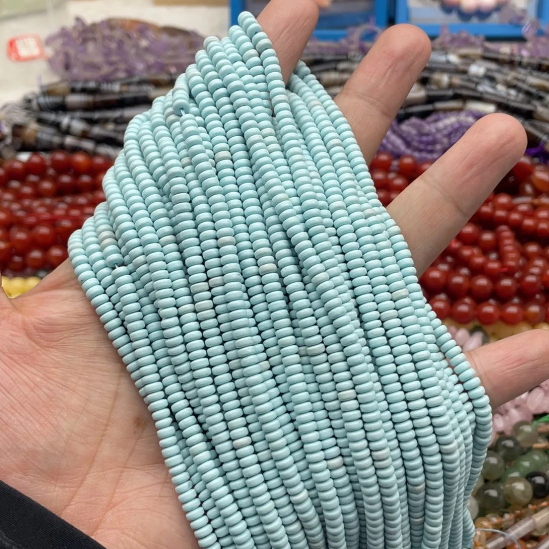 玛瑙/玉髓珠宝半成品未镶嵌一条装4mm蓝松隔片