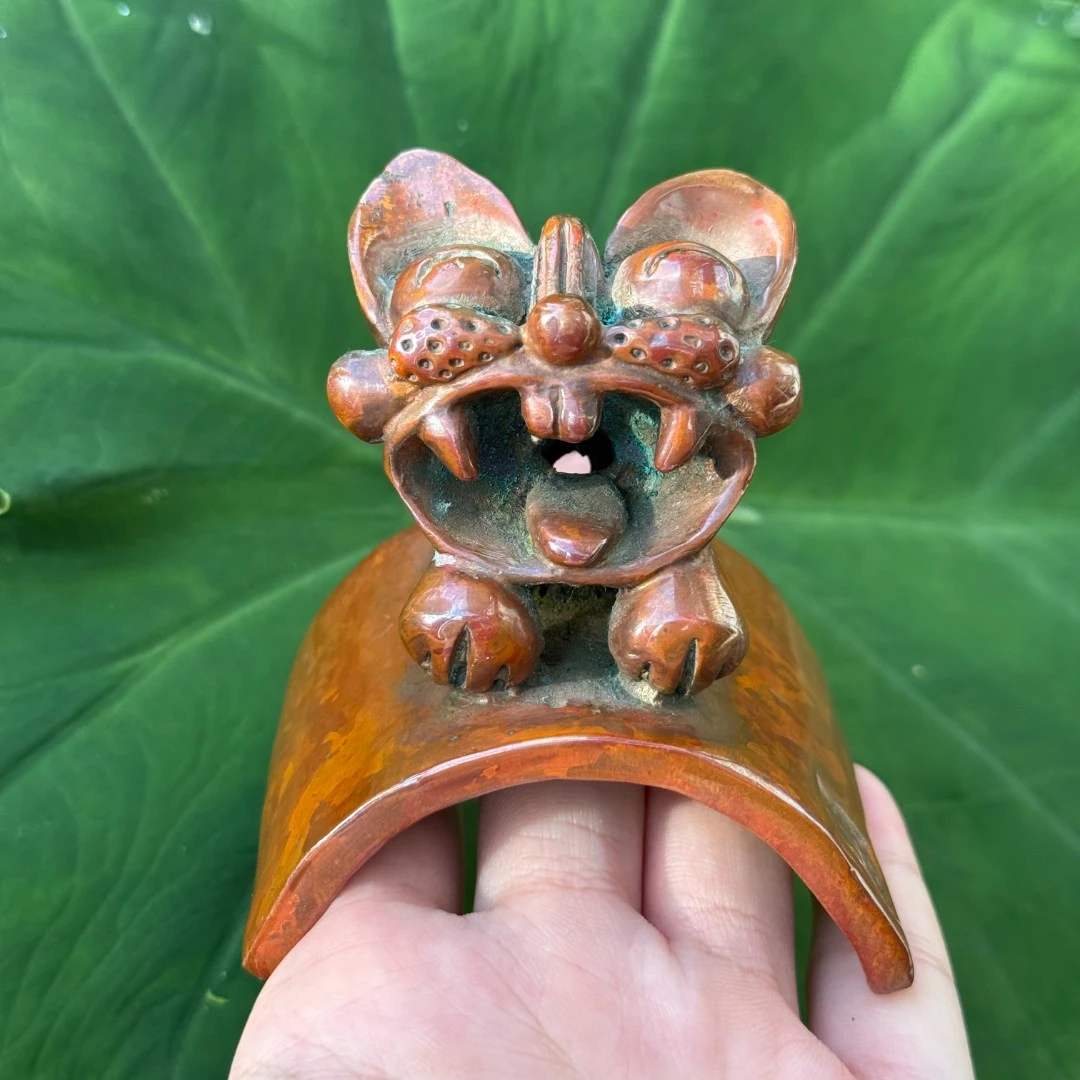 【非遗瓦猫】手工打造斑铜瓦猫原创设计瓦猫小巧精致摆件